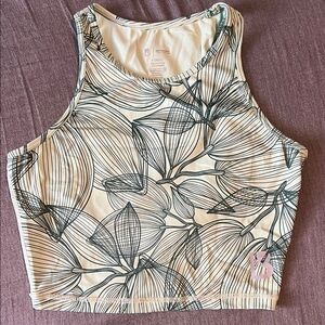 BUFF BUNNY green Floral Print Women's Crop Top
